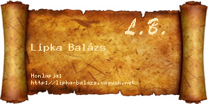 Lipka Balázs névjegykártya